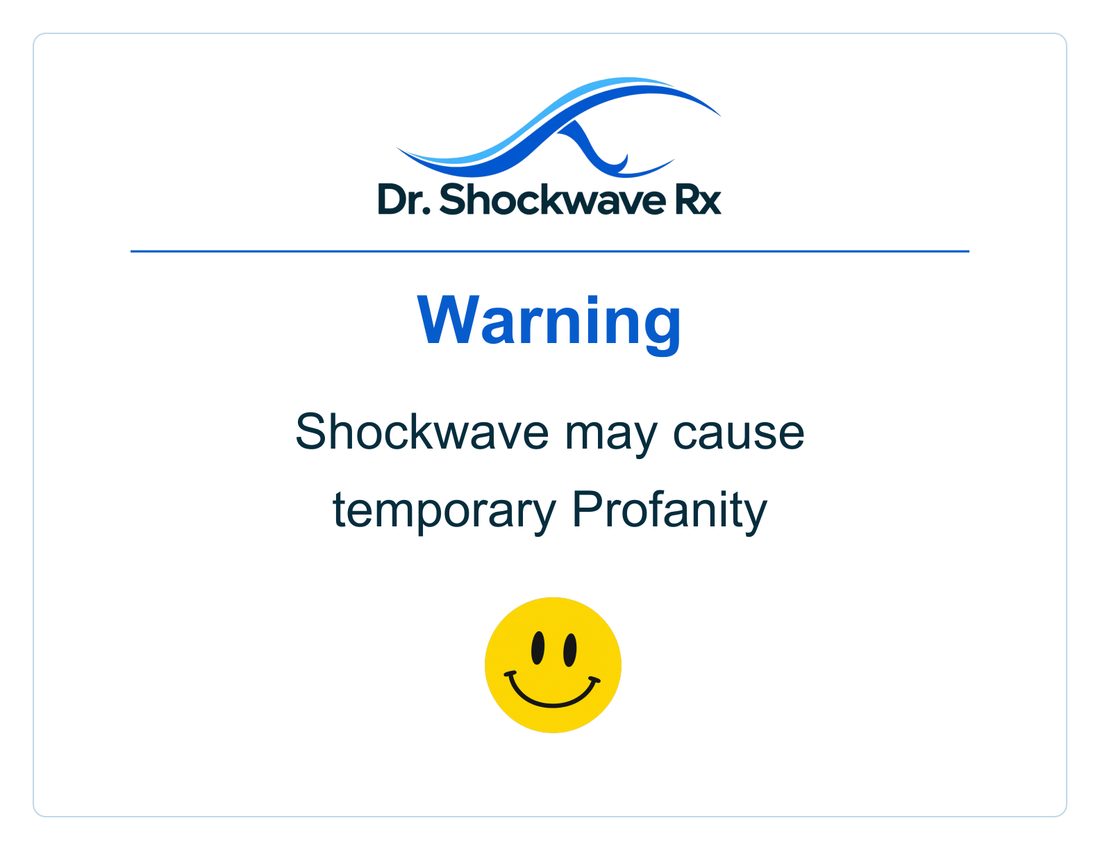 Office sign in a clean blue style with the logo, the word Warning and a smiley